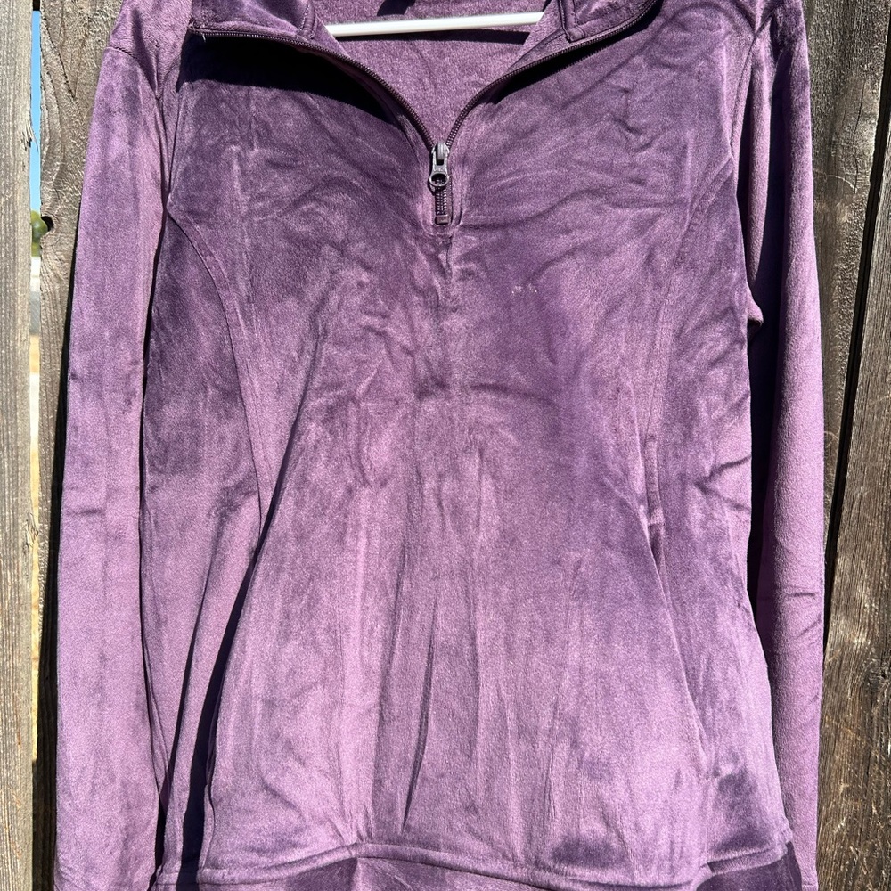 Croft & Barrow Women's Plum Quarter-Zip Sweatshirt